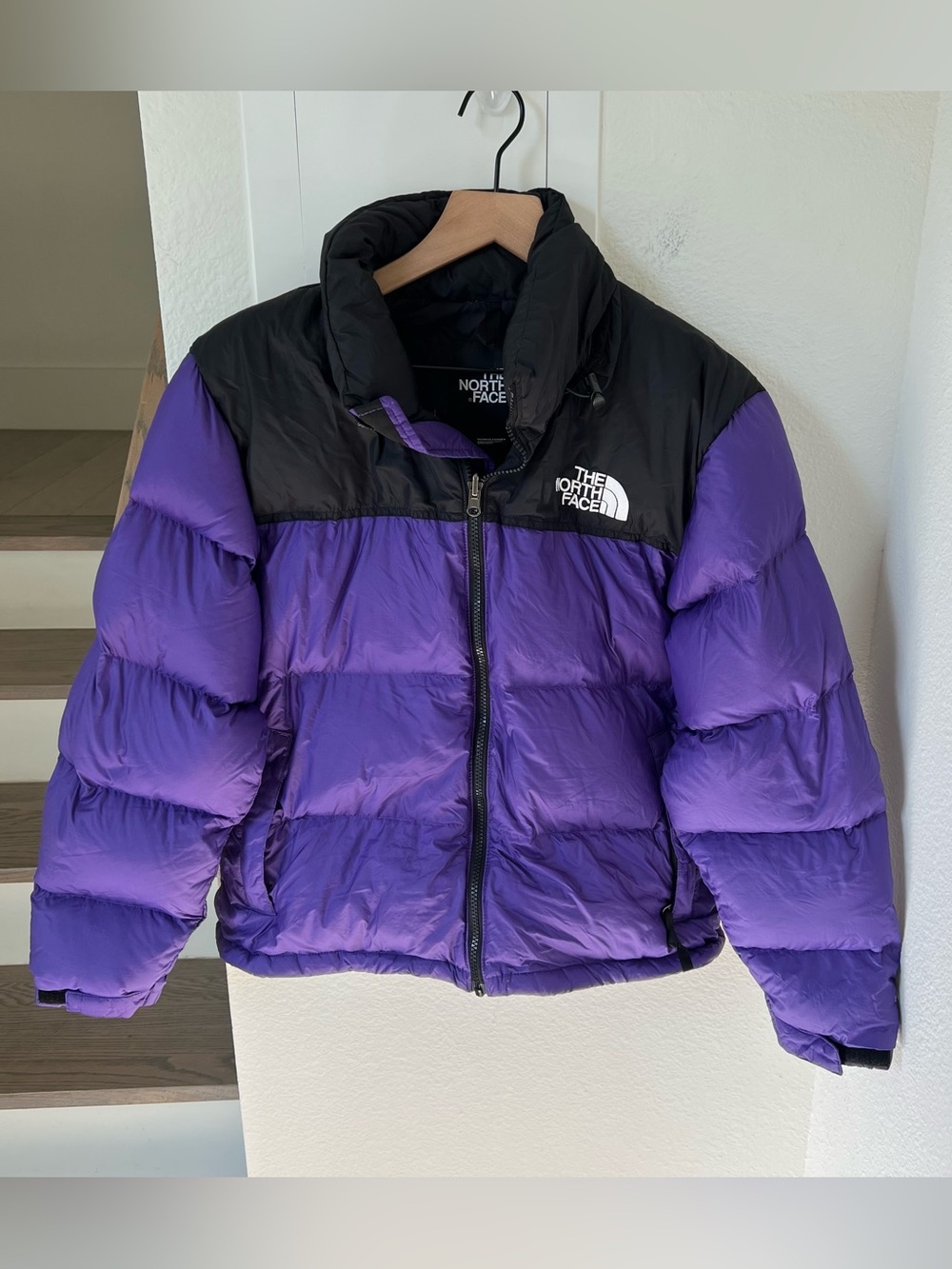 The North Face Favorite 1996 Retro Nuptse Puffer Jacket in Purple and Black - Picture 2 of 6